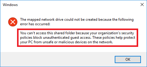 can not access shared folder
